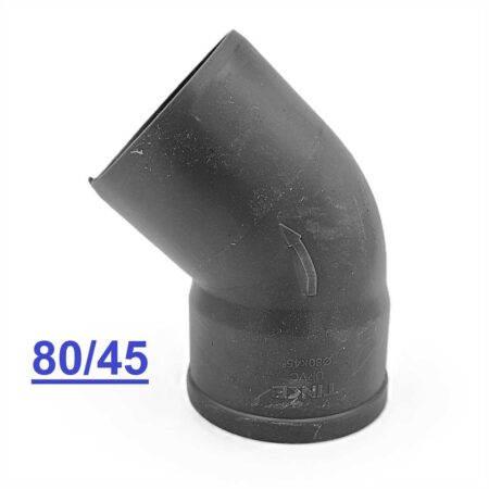PVC COUDE 80/45 GRIS 1CH