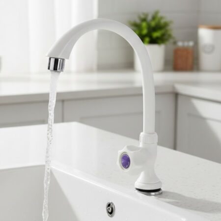 ROBINET LAVABO PLAST BEC BLANC