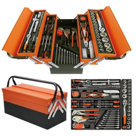 CAISSE A OUTILE 2 ETAGES ORANGE 85PCS
